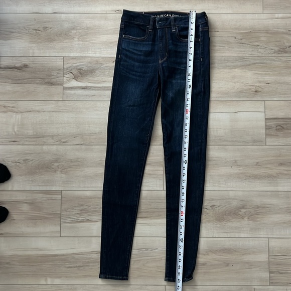 American Eagle Darker Wash Size 6 Next Level Stretch Hi-Rise Jegging X-Long - Picture 5 of 9